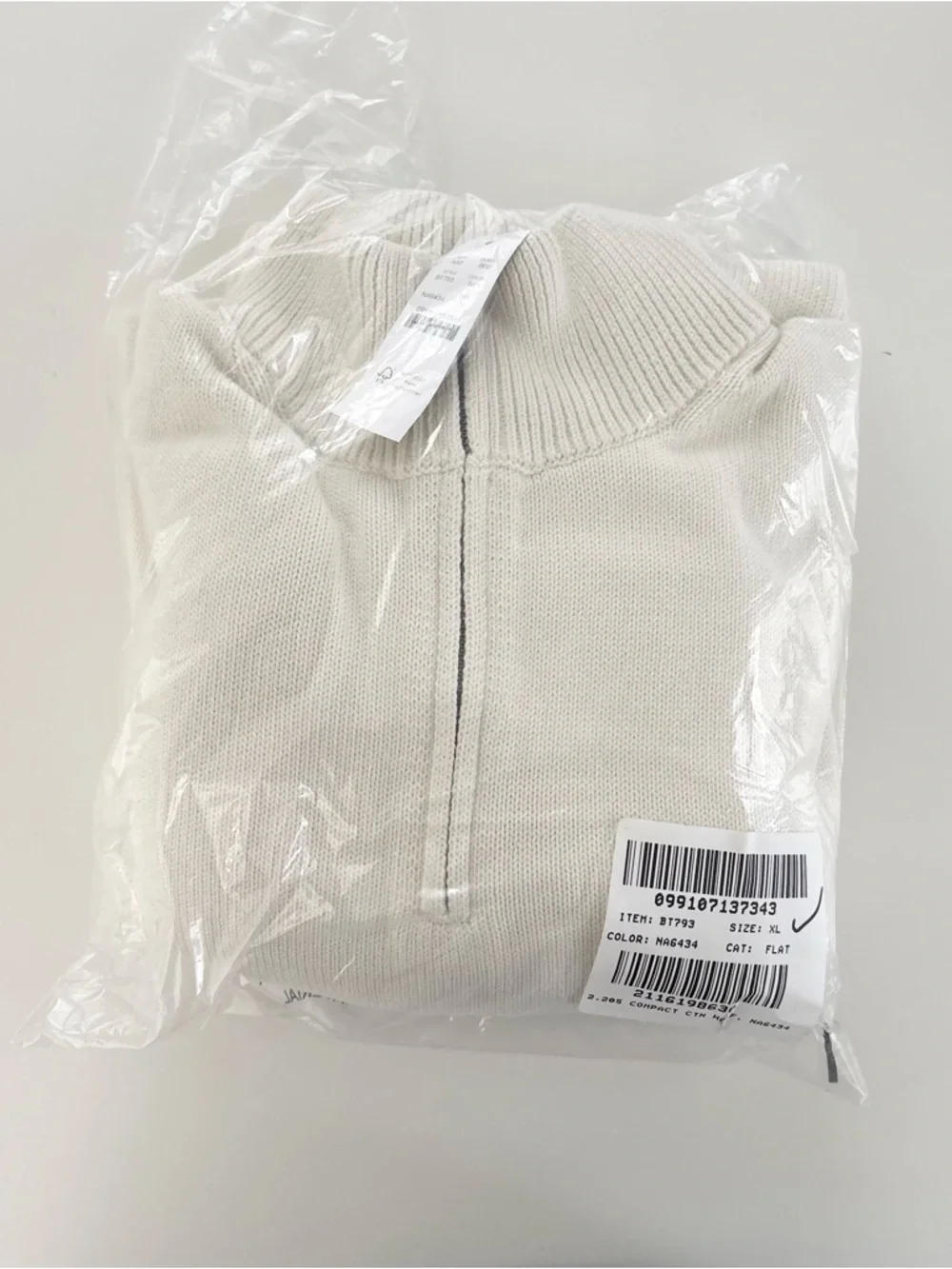 NWT J. Crew Heritage Cotton Quarter-zip Sweater Ivory